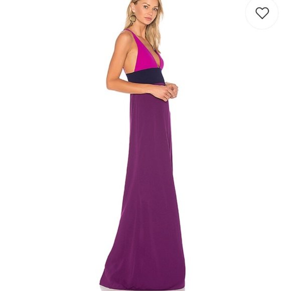 Jill Jill Stuart Deep V-Neck Sleeveless Long Gown (Violet) - Picture 5 of 5